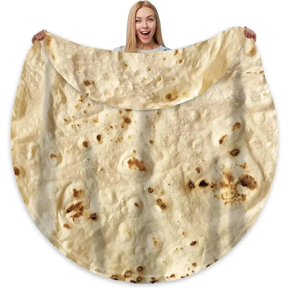 Tortilla Blanket, Giant Double Sided, Throw Blanket, 300 GSM Soft Flannel 60 in